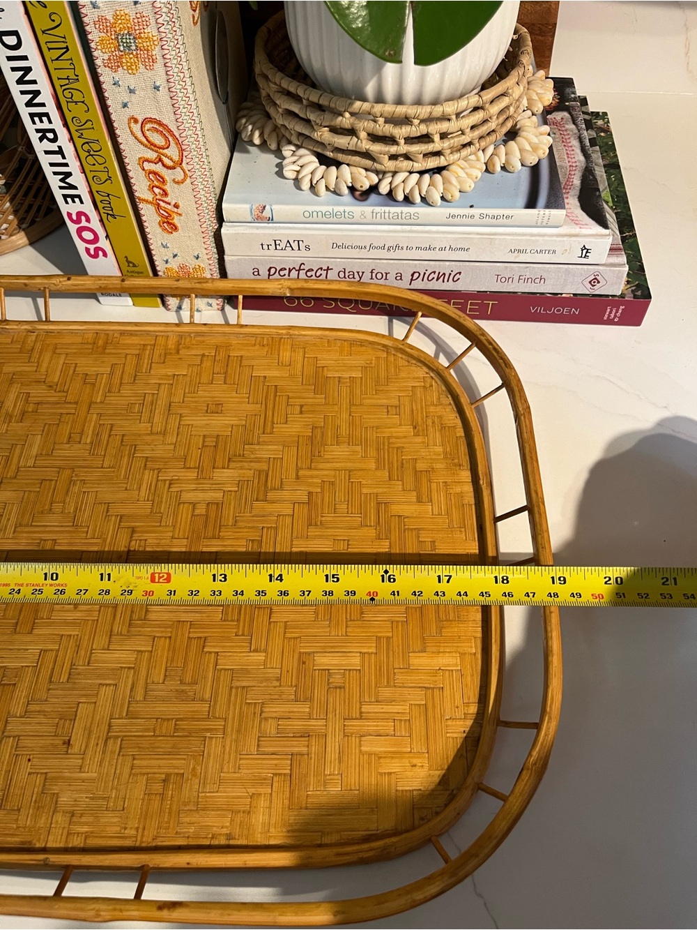 Vintage Woven Rattan Serving Tray - Picture 8 of 10